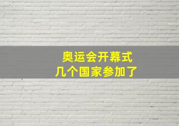 奥运会开幕式几个国家参加了