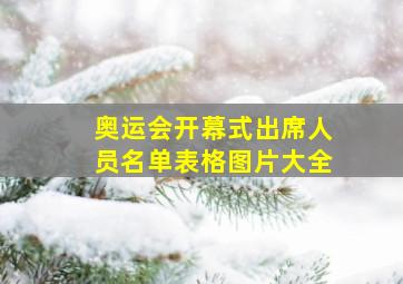 奥运会开幕式出席人员名单表格图片大全