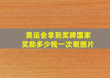 奥运会拿到奖牌国家奖励多少钱一次呢图片