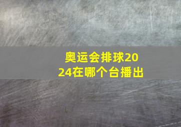 奥运会排球2024在哪个台播出