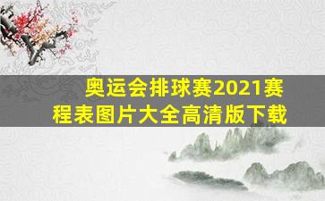 奥运会排球赛2021赛程表图片大全高清版下载