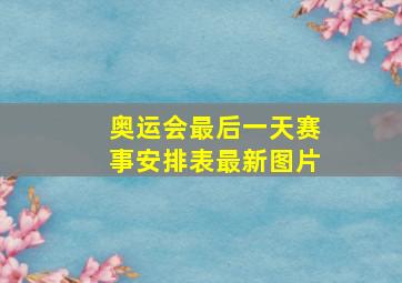 奥运会最后一天赛事安排表最新图片