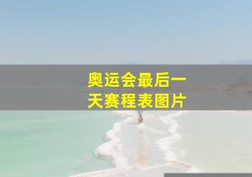 奥运会最后一天赛程表图片