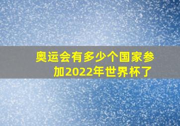 奥运会有多少个国家参加2022年世界杯了