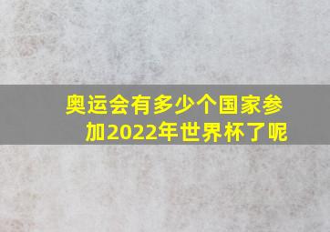 奥运会有多少个国家参加2022年世界杯了呢