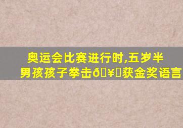 奥运会比赛进行时,五岁半男孩孩子拳击🥊获金奖语言