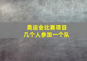 奥运会比赛项目几个人参加一个队