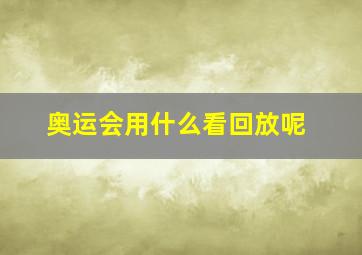 奥运会用什么看回放呢