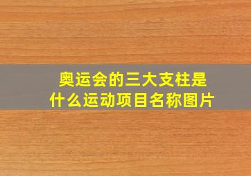 奥运会的三大支柱是什么运动项目名称图片