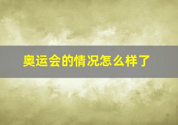 奥运会的情况怎么样了