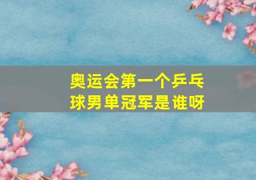 奥运会第一个乒乓球男单冠军是谁呀