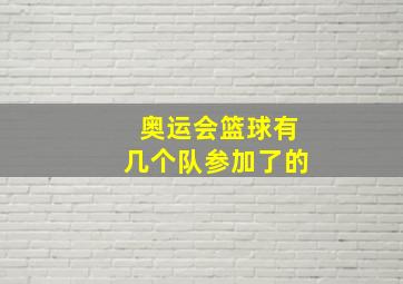 奥运会篮球有几个队参加了的