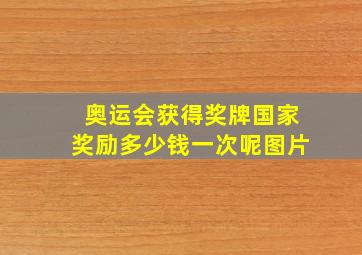 奥运会获得奖牌国家奖励多少钱一次呢图片