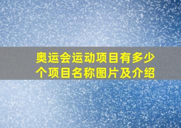 奥运会运动项目有多少个项目名称图片及介绍