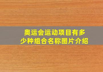 奥运会运动项目有多少种组合名称图片介绍