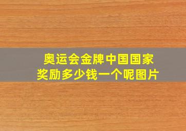 奥运会金牌中国国家奖励多少钱一个呢图片