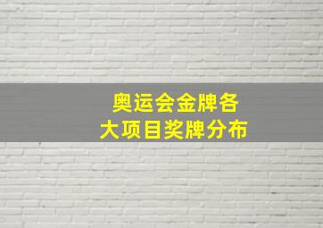 奥运会金牌各大项目奖牌分布