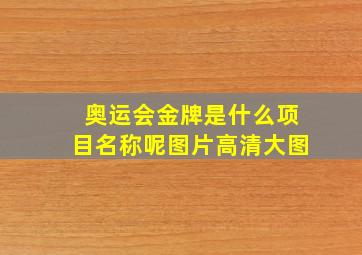 奥运会金牌是什么项目名称呢图片高清大图