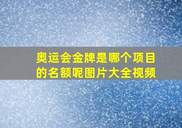 奥运会金牌是哪个项目的名额呢图片大全视频