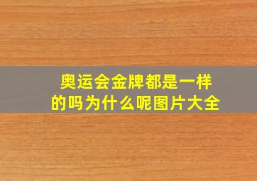 奥运会金牌都是一样的吗为什么呢图片大全