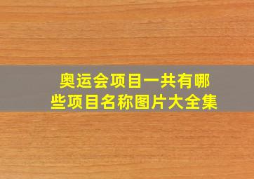 奥运会项目一共有哪些项目名称图片大全集