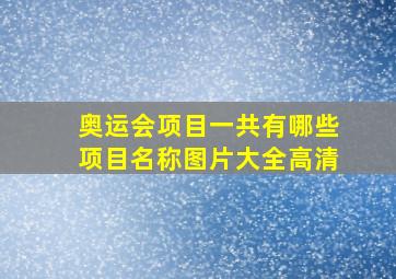 奥运会项目一共有哪些项目名称图片大全高清