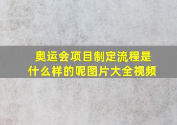 奥运会项目制定流程是什么样的呢图片大全视频