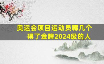 奥运会项目运动员哪几个得了金牌2024级的人