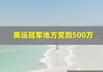 奥运冠军地方奖励500万