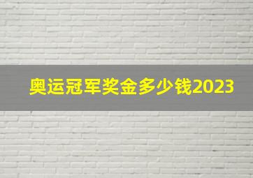 奥运冠军奖金多少钱2023