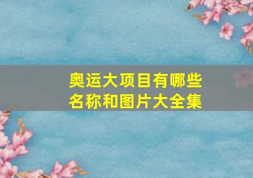 奥运大项目有哪些名称和图片大全集