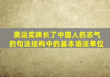 奥运奖牌长了中国人的志气的句法结构中的基本语法单位