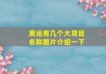 奥运有几个大项目名称图片介绍一下