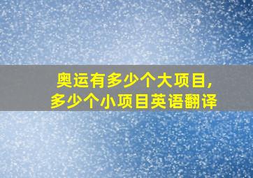 奥运有多少个大项目,多少个小项目英语翻译