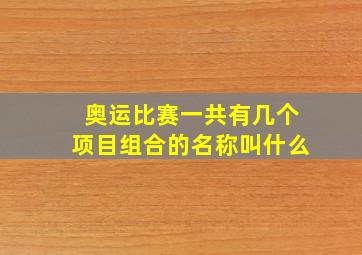 奥运比赛一共有几个项目组合的名称叫什么