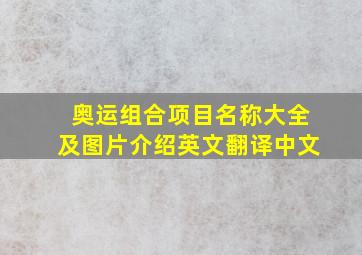 奥运组合项目名称大全及图片介绍英文翻译中文