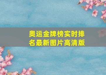 奥运金牌榜实时排名最新图片高清版