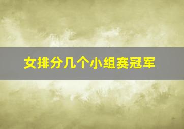 女排分几个小组赛冠军