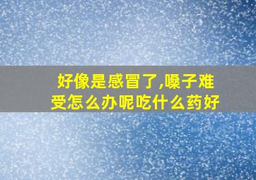 好像是感冒了,嗓子难受怎么办呢吃什么药好