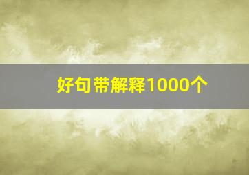 好句带解释1000个