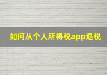 如何从个人所得税app退税