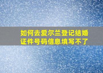 如何去爱尔兰登记结婚证件号码信息填写不了