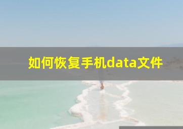 如何恢复手机data文件