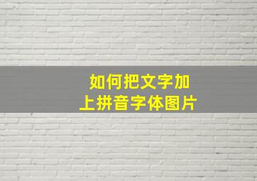 如何把文字加上拼音字体图片