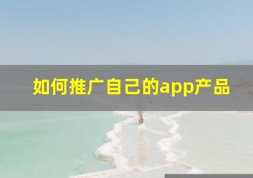 如何推广自己的app产品