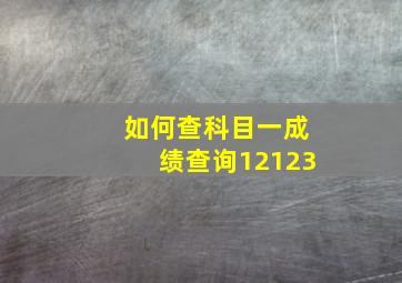 如何查科目一成绩查询12123