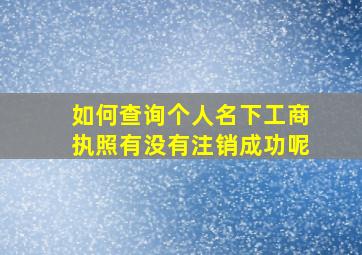 如何查询个人名下工商执照有没有注销成功呢