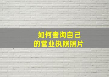 如何查询自己的营业执照照片