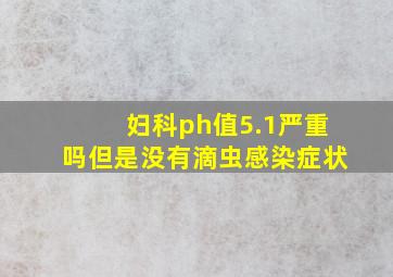 妇科ph值5.1严重吗但是没有滴虫感染症状