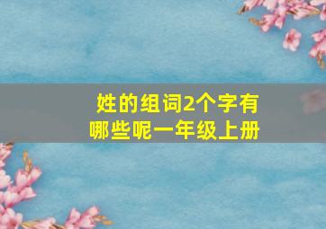 姓的组词2个字有哪些呢一年级上册